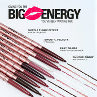 Makeup Revolution Pout Bomb Plumping Lip Liner Deepest Mauve 4pc Set + 1 Full Size Product Worth 25% Value Free