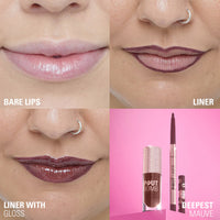 Makeup Revolution Pout Bomb Plumping Lip Liner Deepest Mauve 4pc Set + 1 Full Size Product Worth 25% Value Free