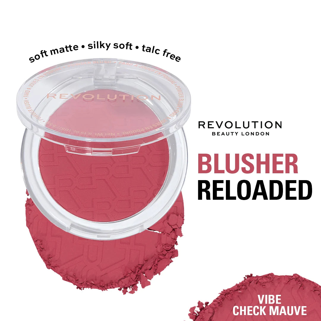 Revolution Blusher Reloaded Vibe Check Mauve 4pc Set + 1 Full Size Product Worth 25% Value Free