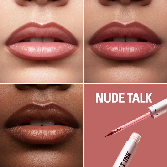 Makeup Revolution Lip Shift Ink Peel Off Lipliner Stain Nude Talk 4pc Set + 1 Full Size Product Worth 25% Value Free