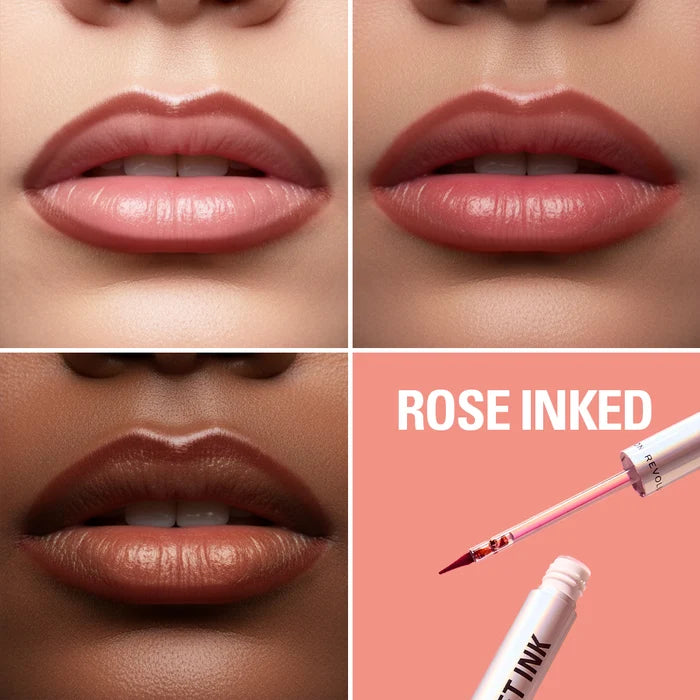 Makeup Revolution Lip Shift Ink Peel Off Lipliner Stain Rose Inked 4pc Set + 1 Full Size Product Worth 25% Value Free