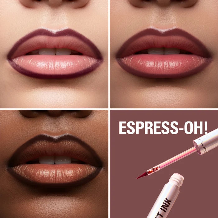 Makeup Revolution Lip Shift Ink Peel Off Lipliner Stain Espress-oh! 4pc Set + 1 Full Size Product Worth 25% Value Free
