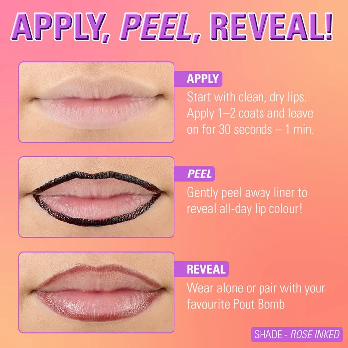 Makeup Revolution Lip Shift Ink Peel Off Lipliner Stain Espress-oh! 4pc Set + 1 Full Size Product Worth 25% Value Free