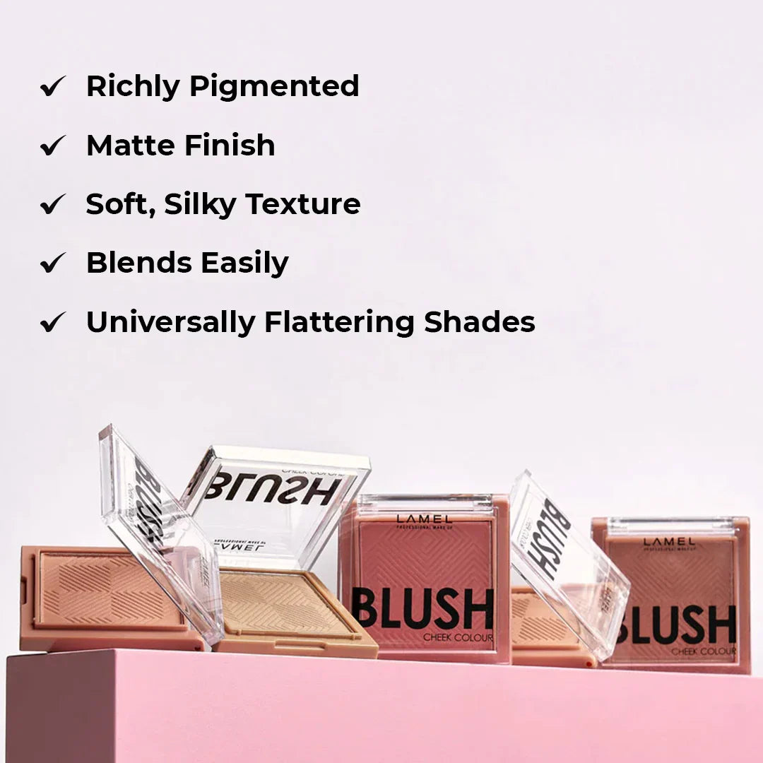 Lamel Blush Cheek Colour №403-Coral 4pc Set + 1 Full Size Product Worth 25% Value Free