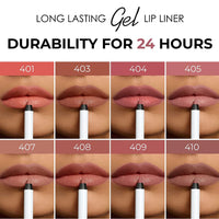 Lamel Long Lasting Gel Lip Liner №407-Ashen Rose 4pc Set + 1 Full Size Product Worth 25% Value Free