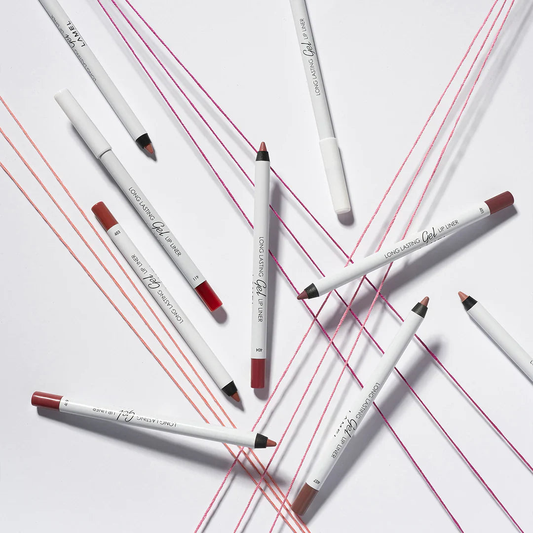 Lamel Long Lasting Gel Lip Liner №407-Ashen Rose 4pc Set + 1 Full Size Product Worth 25% Value Free