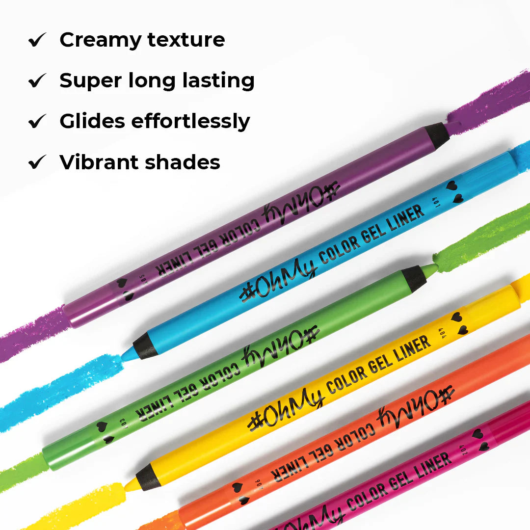 Lamel Long Lasting Oh My Color Gel Eye Liner №401-Blue 4pc Set + 1 Full Size Product Worth 25% Value Free