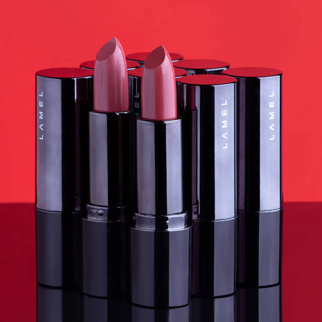 Lamel Silk Cover Silky Cream Lipstick 401 Mocha Nude  4pc Set + 1 Full Size Product Worth 25% Value Free