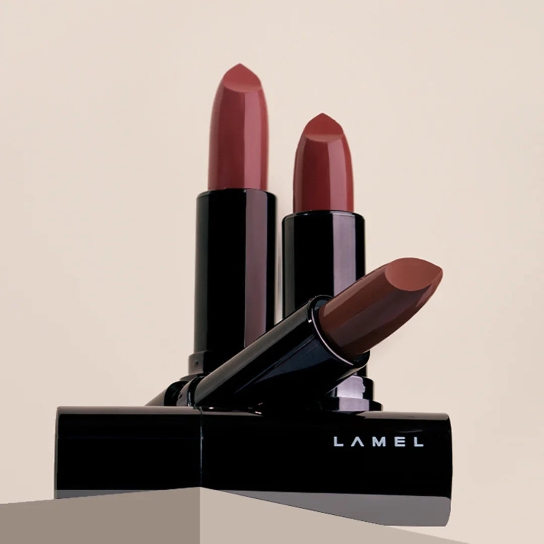 Lamel Silk Cover Silky Cream Lipstick 401 Mocha Nude  4pc Set + 1 Full Size Product Worth 25% Value Free