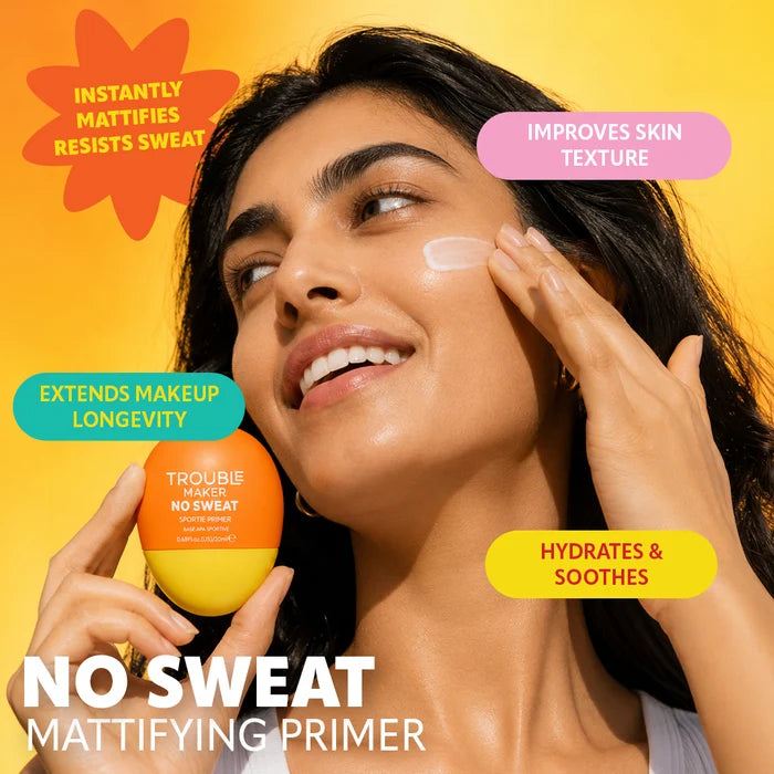 Trouble Maker No Sweat Mattifying Primer 4pc Set + 1 Full Size Product Worth 25% Value Free