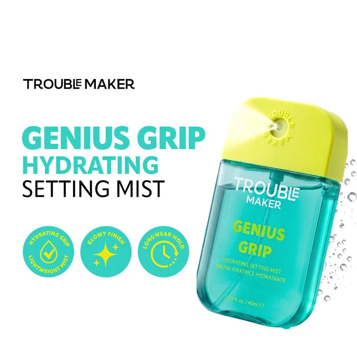 Trouble Maker Genius Grip Hydrating Setting Mist 4pc Set + 1 Full Size Product Worth 25% Value Free