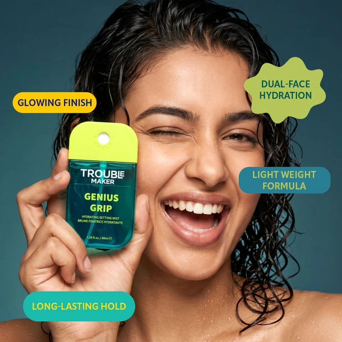 Trouble Maker Genius Grip Hydrating Setting Mist 4pc Set + 1 Full Size Product Worth 25% Value Free