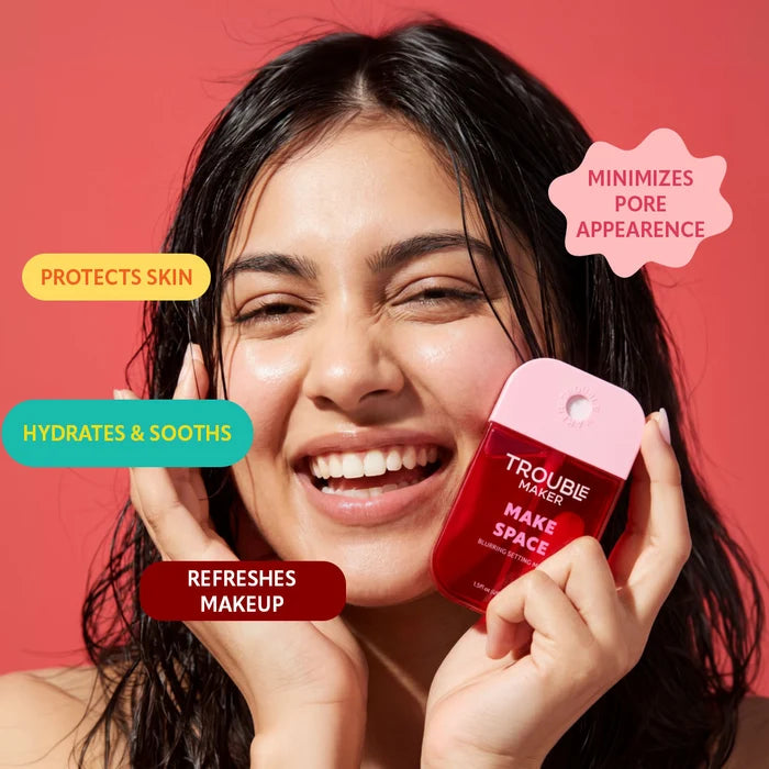 Trouble Maker Make Space Pore Blur Setting Mist 4pc Set + 1 Full Size Product Worth 25% Value Free