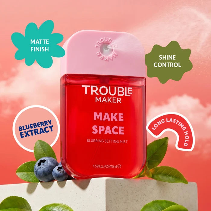 Trouble Maker Make Space Pore Blur Setting Mist 4pc Set + 1 Full Size Product Worth 25% Value Free