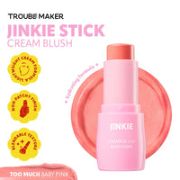 Trouble Maker Jinkie Stick Cream Blush Too Much Baby Pink 4pc Set + 1 Full Size Product Worth 25% Value Free