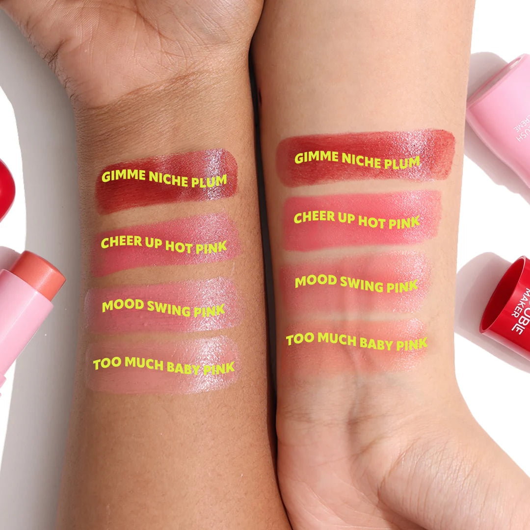 Trouble Maker Jinkie Stick Cream Blush Mood Swing Pink 4pc Set + 1 Full Size Product Worth 25% Value Free
