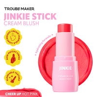 Trouble Maker Jinkie Stick Cream Blush Cheer Up Hot Pink 4pc Set + 1 Full Size Product Worth 25% Value Free