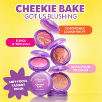 Trouble Maker Cheekie Bake Blush Bake Sale Peach 4pc Set + 1 Full Size Product Worth 25% Value Free
