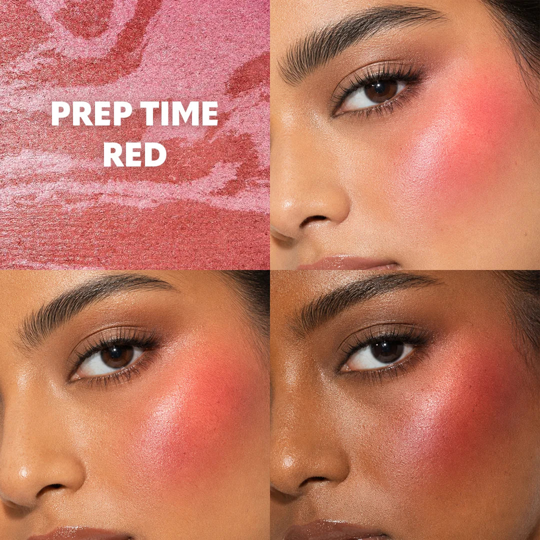 Trouble Maker Cheekie Bake Blush Prep Time Red 4pc Set + 1 Full Size Product Worth 25% Value Free