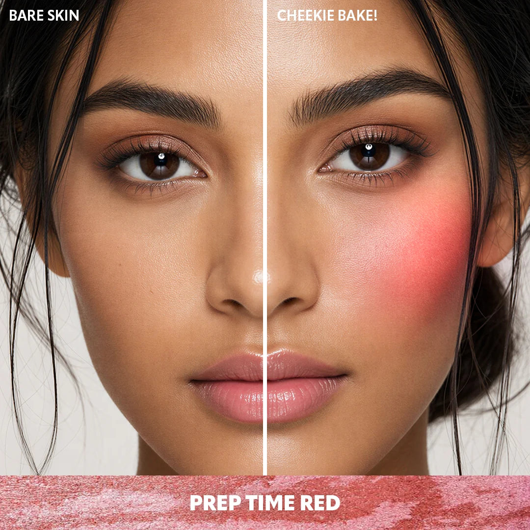 Trouble Maker Cheekie Bake Blush Prep Time Red 4pc Set + 1 Full Size Product Worth 25% Value Free