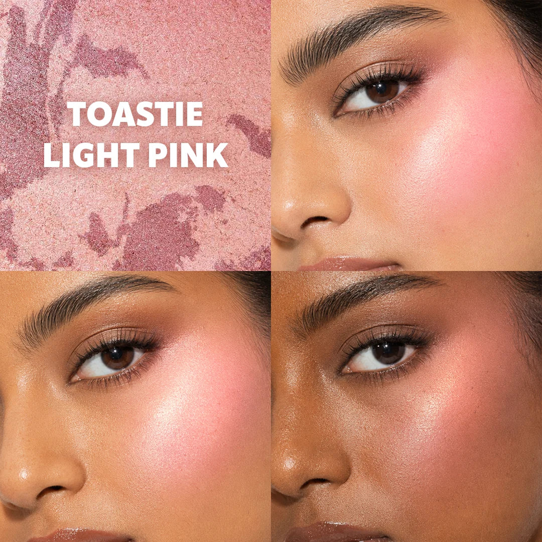 Trouble Maker Cheekie Bake Blush Toastie Light Pink 4pc Set + 1 Full Size Product Worth 25% Value Free