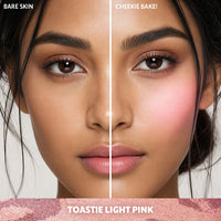 Trouble Maker Cheekie Bake Blush Toastie Light Pink 4pc Set + 1 Full Size Product Worth 25% Value Free
