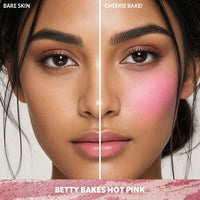 Trouble Maker Cheekie Bake Blush Betty Bakes Hot Pink 4pc Set + 1 Full Size Product Worth 25% Value Free