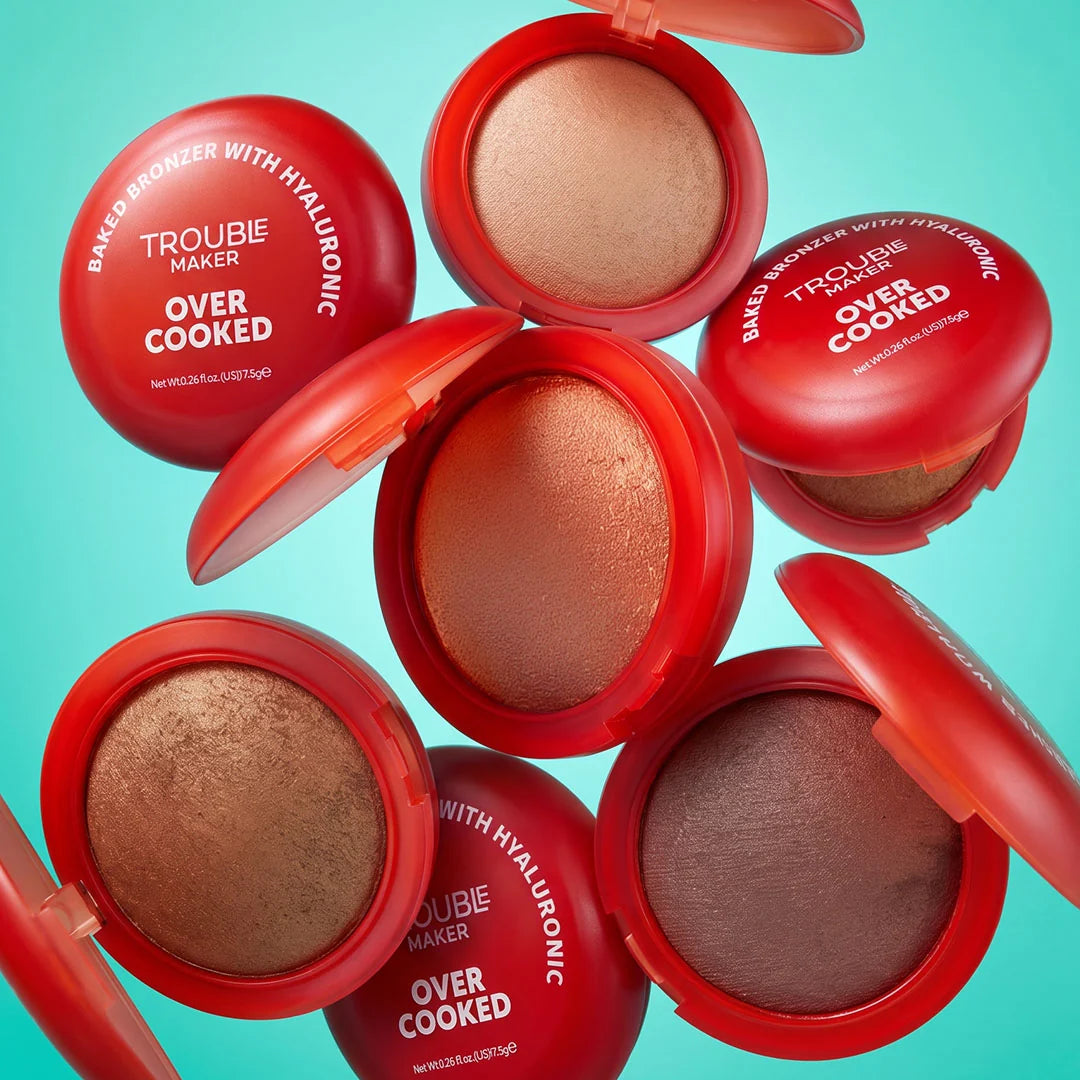 Trouble Maker Overcooked Baked Bronzer Ginger Snap Light-Medium 4pc Set + 1 Full Size Product Worth 25% Value Free