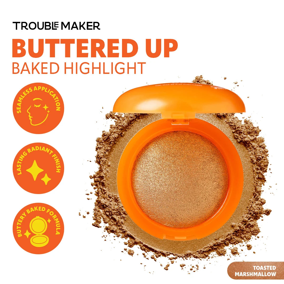 Trouble Maker Buttered Up Baked Highlight Toasted Marshmallow Bronze 4pc Set + 1 Full Size Product Worth 25% Value Free