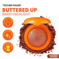 Trouble Maker Buttered Up Baked Highlight Spiced Cocoa Deep Bronze 4pc Set + 1 Full Size Product Worth 25% Value Free