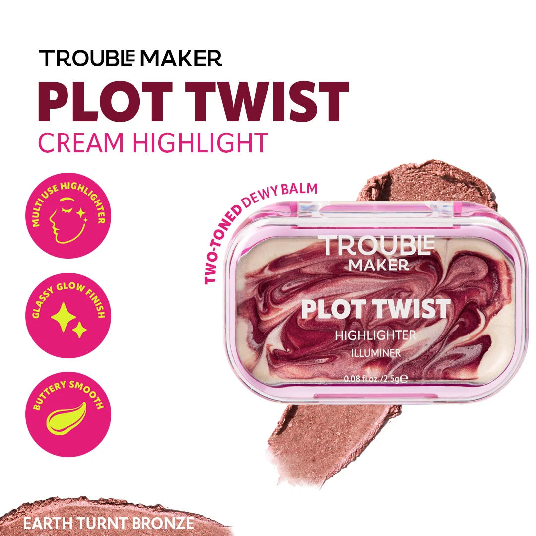 Trouble Maker Plot Twist Cream Highlight Earth Turnt Bronze 4pc Set + 1 Full Size Product Worth 25% Value Free