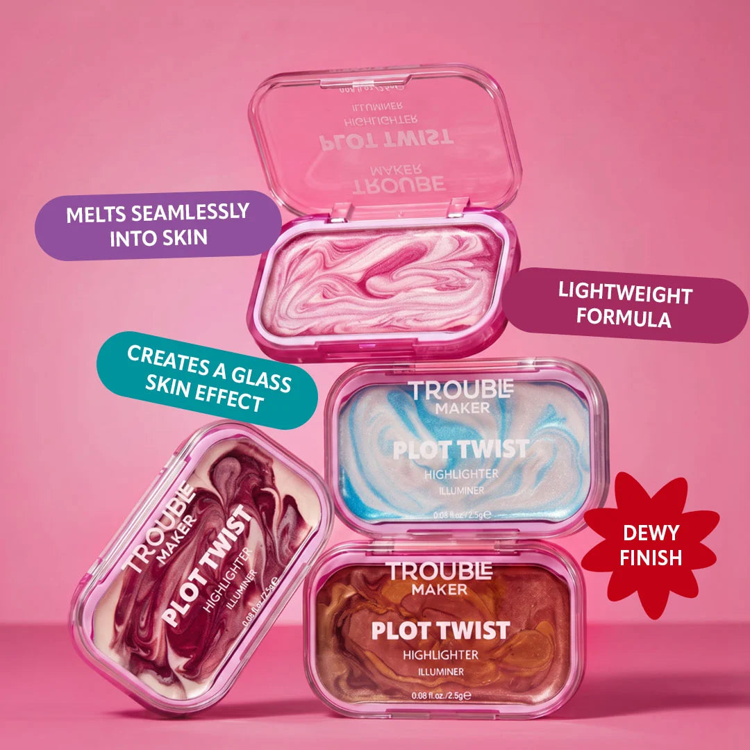 Trouble Maker Plot Twist Cream Highlight In Motion Gold 4pc Set + 1 Full Size Product Worth 25% Value Free