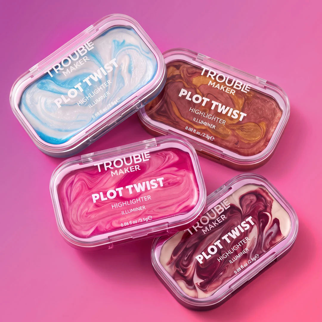 Trouble Maker Plot Twist Cream Highlight Clearly Twisted Clear 4pc Set + 1 Full Size Product Worth 25% Value Free