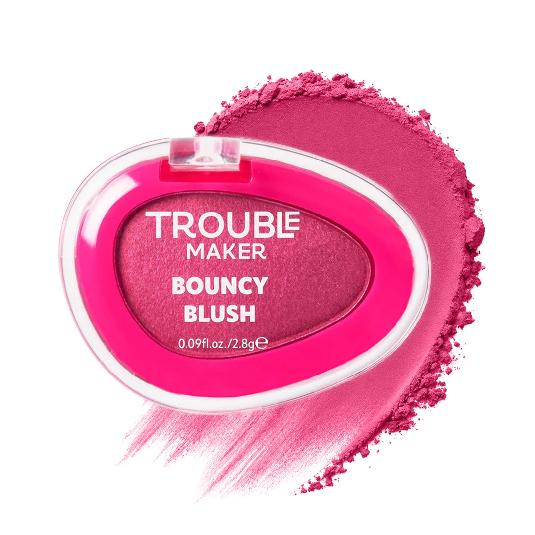 Trouble Maker Bouncy Blush Stain The Game Deep Pink 4pc Set + 1 Full Size Product Worth 25% Value Free
