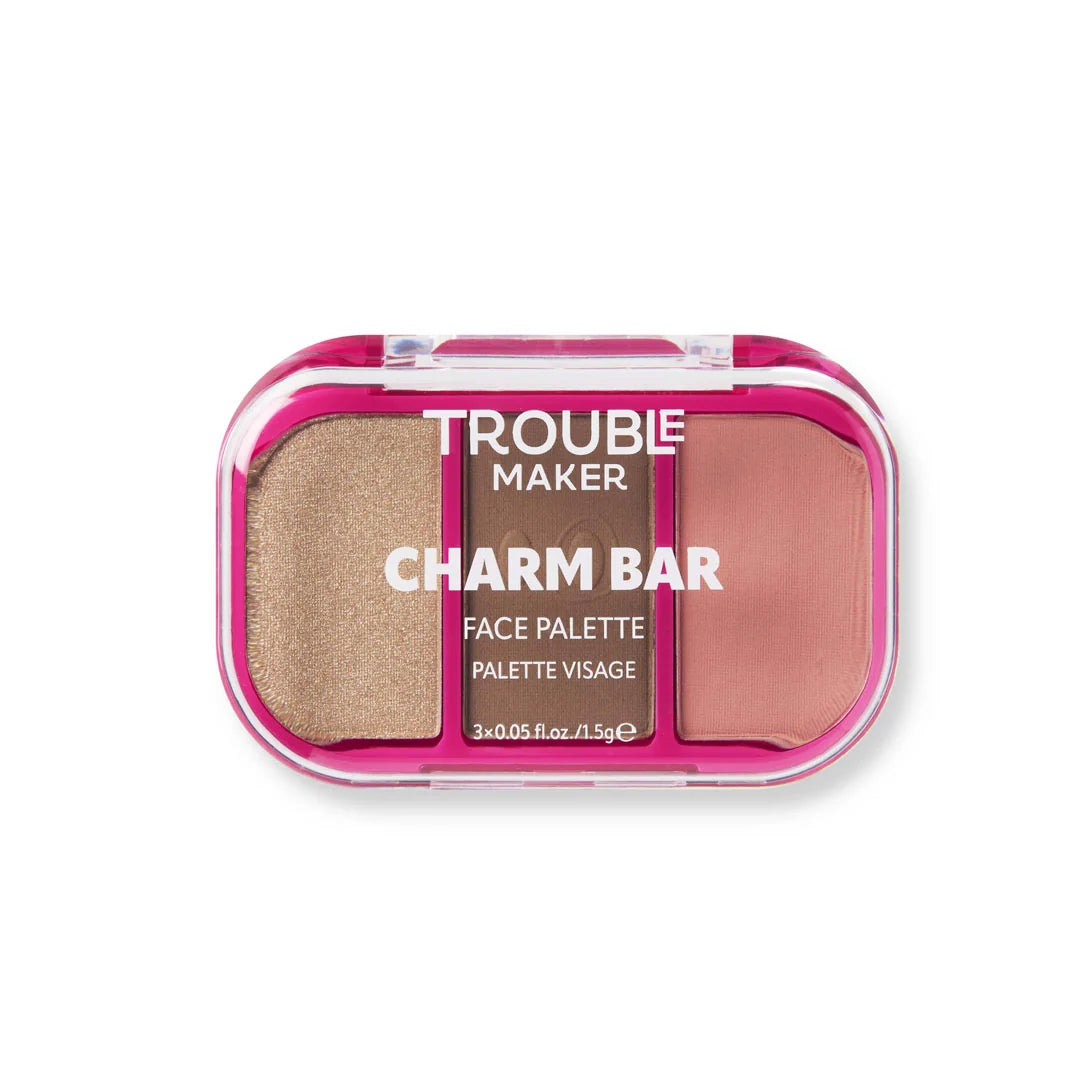 Trouble Maker Charm Bar Face Trio Palette Good Luck 4pc Set + 1 Full Size Product Worth 25% Value Free