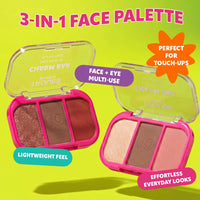 Trouble Maker Charm Bar Face Trio Palette Lucky Break 4pc Set + 1 Full Size Product Worth 25% Value Free