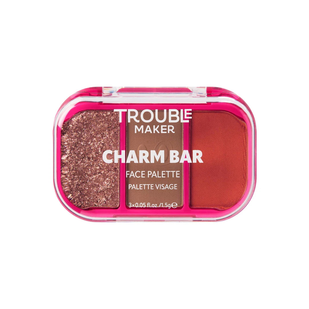 Trouble Maker Charm Bar Face Trio Palette Lucky Break 4pc Set + 1 Full Size Product Worth 25% Value Free