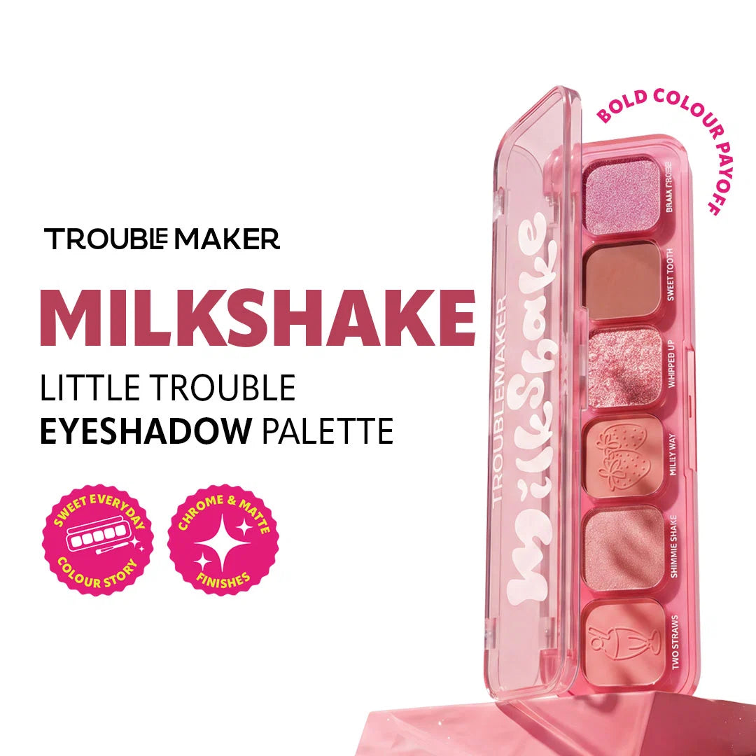 Trouble Maker Little Trouble Shadow Palette Milkshake 4pc Set + 1 Full Size Product Worth 25% Value Free