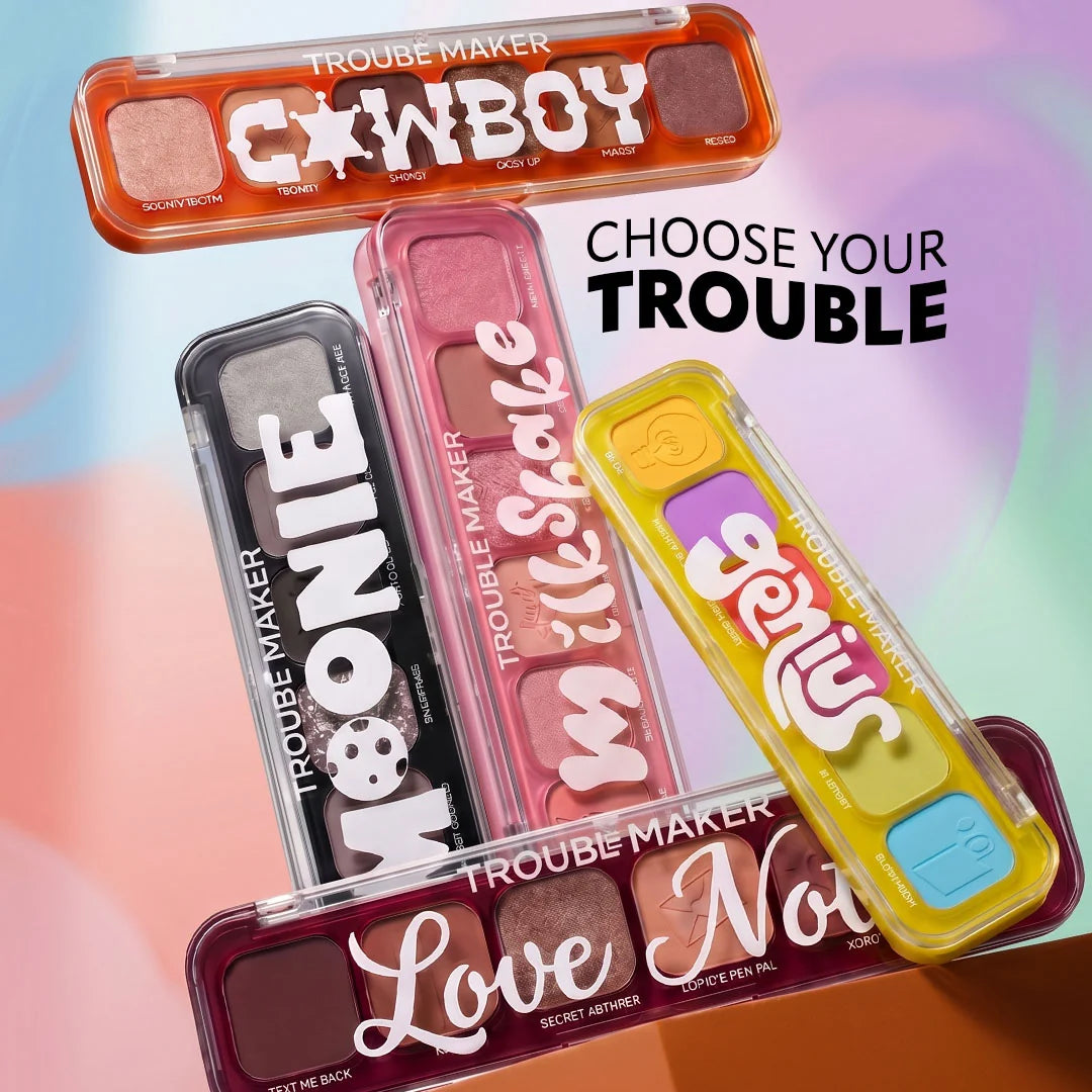 Trouble Maker Little Trouble Shadow Palette Milkshake 4pc Set + 1 Full Size Product Worth 25% Value Free