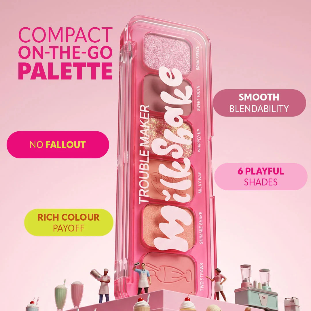 Trouble Maker Little Trouble Shadow Palette Milkshake 4pc Set + 1 Full Size Product Worth 25% Value Free