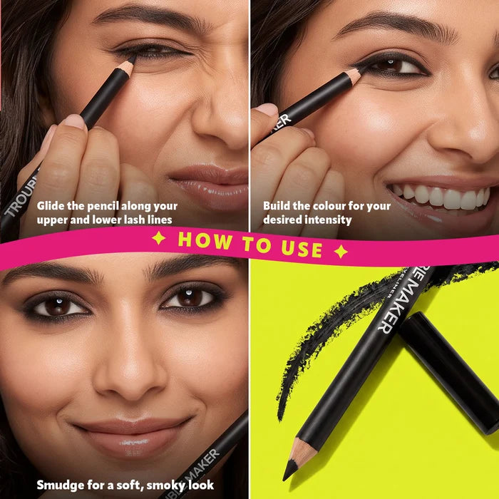 Trouble Maker Orbit Eyeliner Pencil Black 4pc Set + 1 Full Size Product Worth 25% Value Free