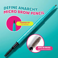 Trouble Maker Define Anarchy Micro Brow Pencil Dark Brown 4pc Set + 1 Full Size Product Worth 25% Value Free