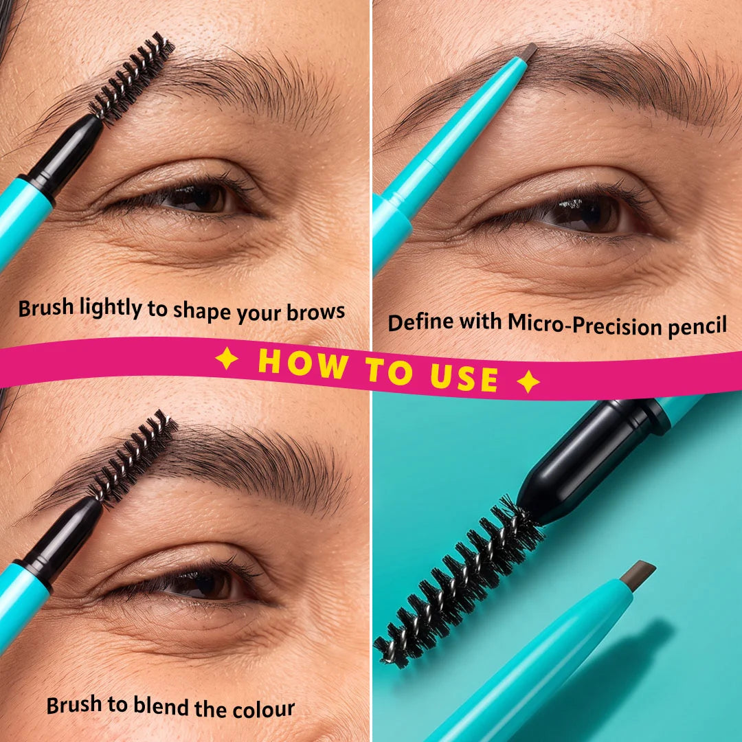 Trouble Maker Define Anarchy Micro Brow Pencil Dark Brown 4pc Set + 1 Full Size Product Worth 25% Value Free
