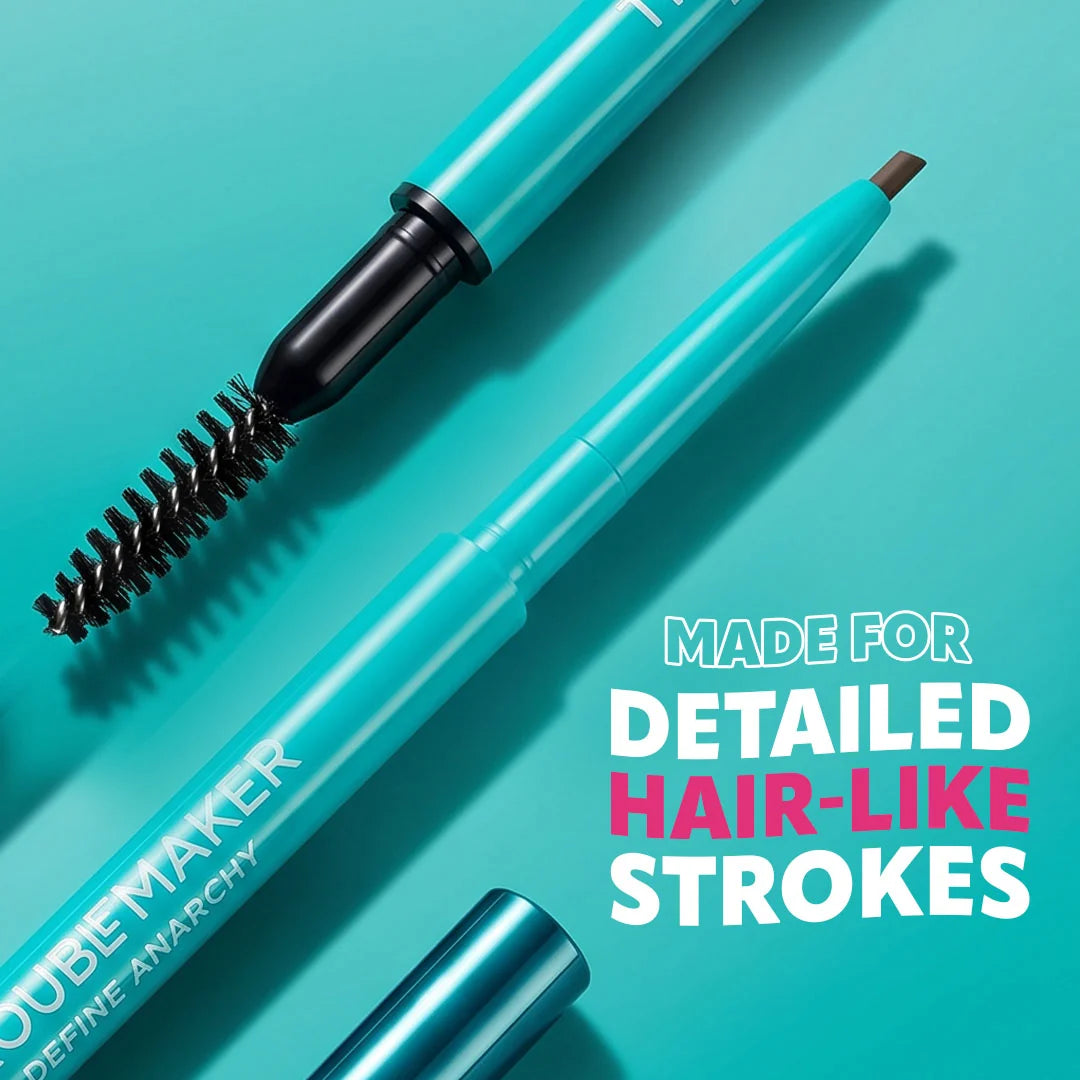 Trouble Maker Define Anarchy Micro Brow Pencil Dark Brown 4pc Set + 1 Full Size Product Worth 25% Value Free