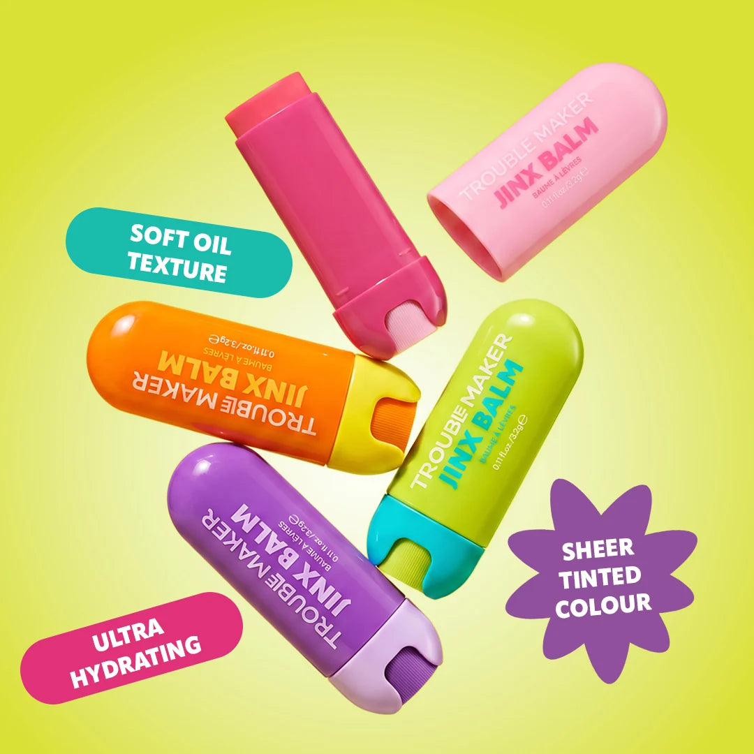 Trouble Maker Jinx Tinted Lip Balm Finley Orange 4pc Set + 1 Full Size Product Worth 25% Value Free