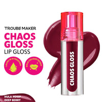 Trouble Maker Chaos Gloss Lipgloss Hula Hoop Deep Berry 4pc Set + 1 Full Size Product Worth 25% Value Free