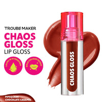 Trouble Maker Chaos Gloss Lipgloss Pipsqueak Chocolate Caramel 4pc Set + 1 Full Size Product Worth 25% Value Free