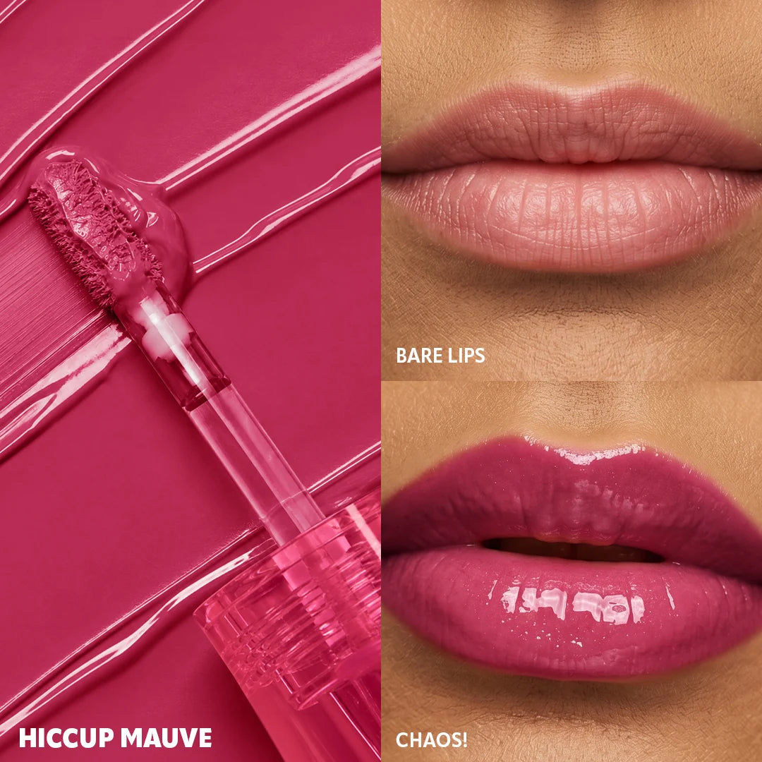 Trouble Maker Chaos Gloss Lipgloss Hiccup Mauve 4pc Set + 1 Full Size Product Worth 25% Value Free