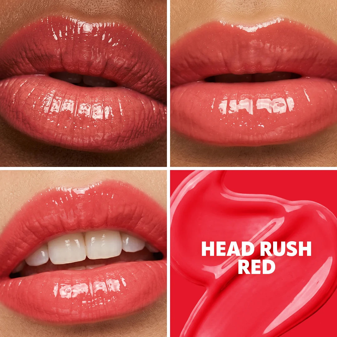 Trouble Maker Chaos Gloss Lipgloss Head Rush Red 4pc Set + 1 Full Size Product Worth 25% Value Free