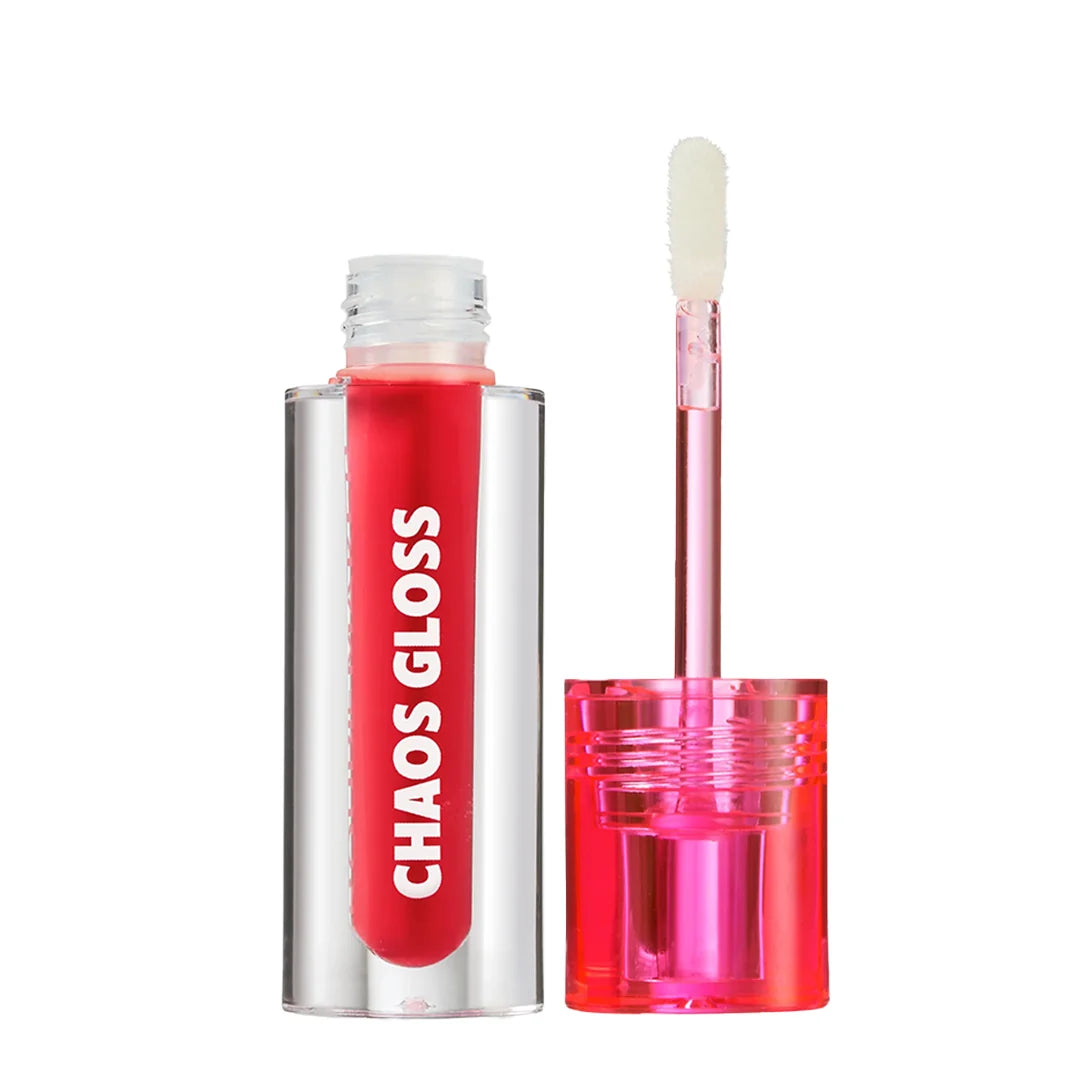 Trouble Maker Chaos Gloss Lipgloss Head Rush Red 4pc Set + 1 Full Size Product Worth 25% Value Free